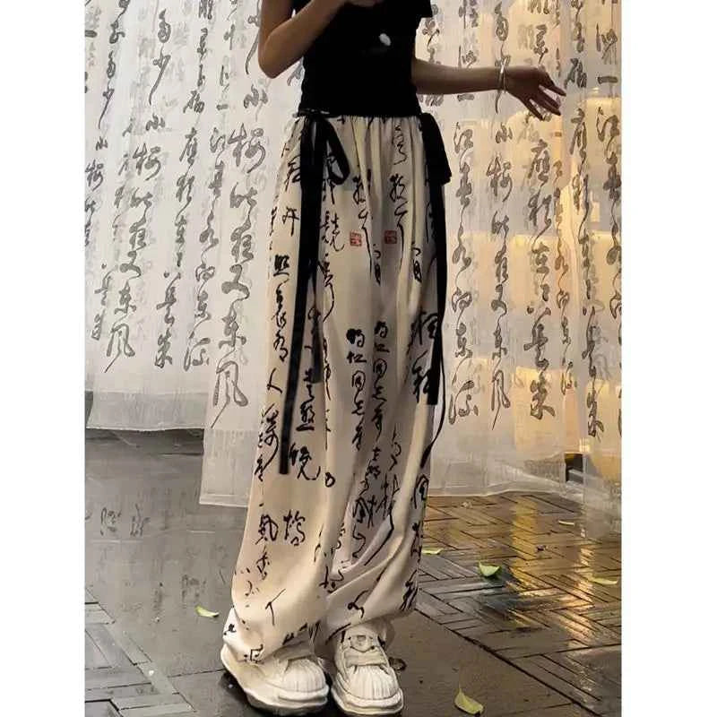 Harajuku Calligraphy Pants Japanese Streetwear Style