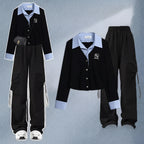 Spring Tracksuit Set Korean Elegant Fake Two-Piece Polo - Vusy Kawaii Shop