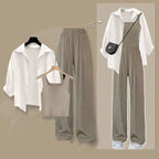 Summer Fashion Tracksuit Elegant White Sunscreen Shirt Vest - Vusy Kawaii Shop