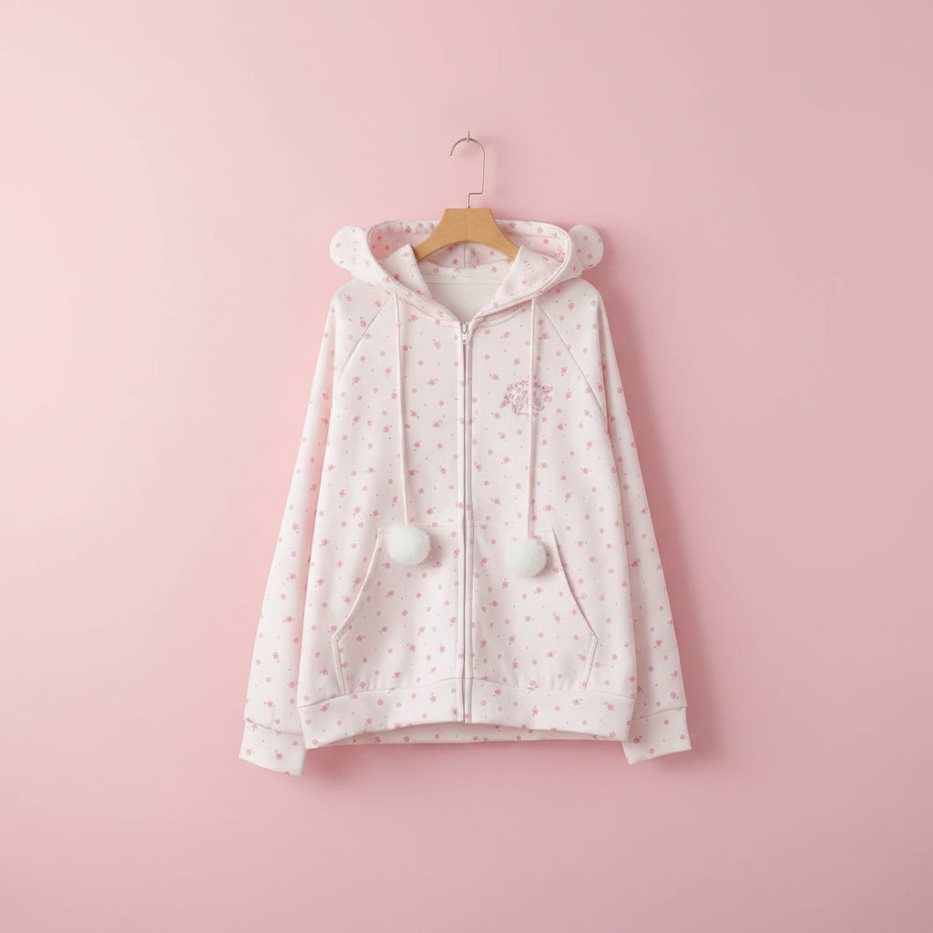 Japanese Kawaii Print Hooded Coats Women Sweatshirts - Vusy Kawaii Shop