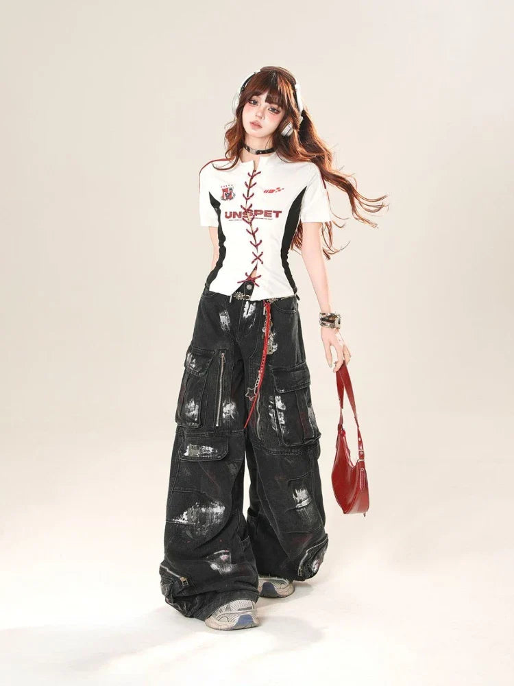 American Vintage Sexy Cut-Out Bodycon Short Sleeve T-Shirt - Vusy Kawaii Shop