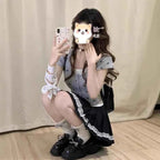 Fashion Sweet Bow Ruched A-Line Skirt High Waist Lace Cake