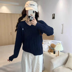 Loose Long Sleeve Knitted Sweater Autumn Winter Inner Wear - Vusy Kawaii Shop