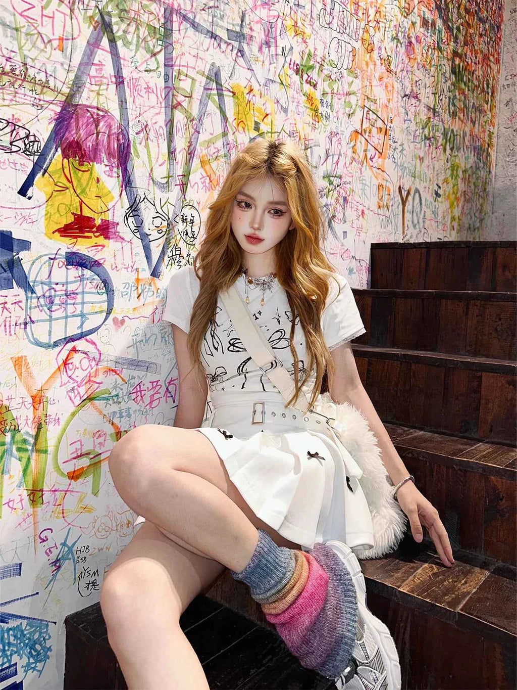 Shoulder Short Sleeved T-Shirt Women to Look Slim Lace Short