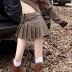 Retro Brown Dopamine Skirts Autumn Korean Maillard Slim
