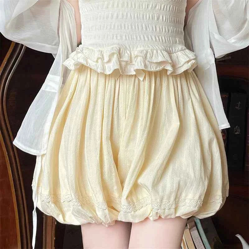 Japanese Sweet Lolita Skirt Summer High Waist A-Line Faldas