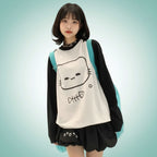 Women Clothing Cartoon Oversized T Shirts Long Sleeve O-neck - Vusy Kawaii Shop