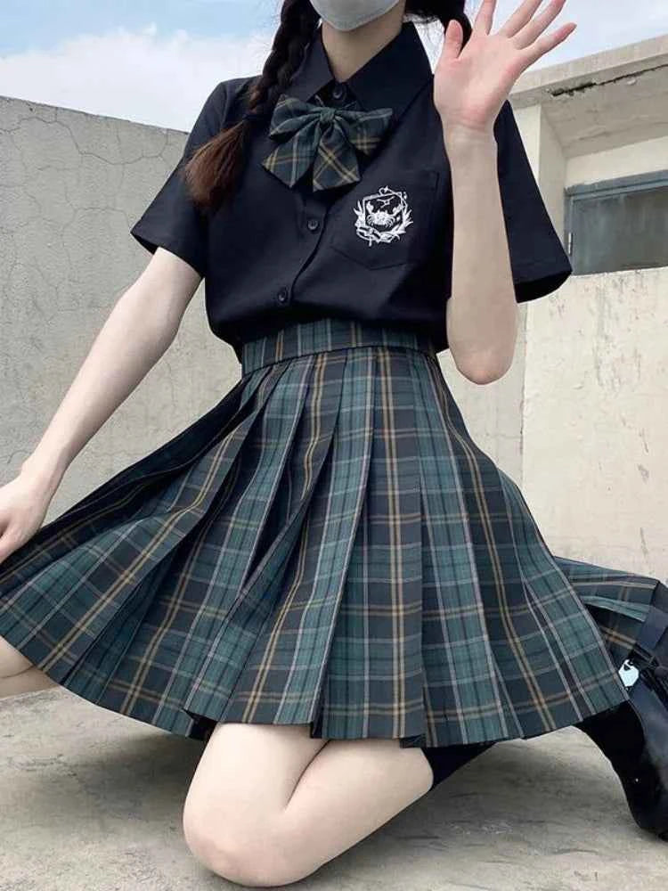 Uniform Skirt Women Spring Japanese Preppy Uniform Plaid
