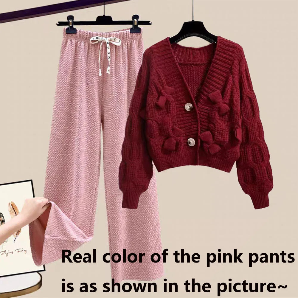 Two Piece Set in Sweater Matching Sets Korean Sweet Bow - Vusy Kawaii Shop