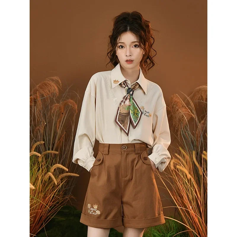 Atmosphere Feeling Vintage Sen Series Lazy Knitted V Neck - Vusy Kawaii Shop