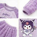 Anime Sanrios Pajamas Set Kawaii Cinnamoroll Cartoon Pajamas Coral Velvet Autumn Winter Warm Nightgown Cute Student Home Clothes