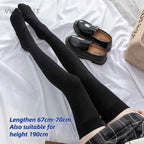 Long Tube Over The Knee Socks Velvet High Elasticity Uniform White Anti-slip Slim Velvet Thigh Women Girls Height 190cm Stokings