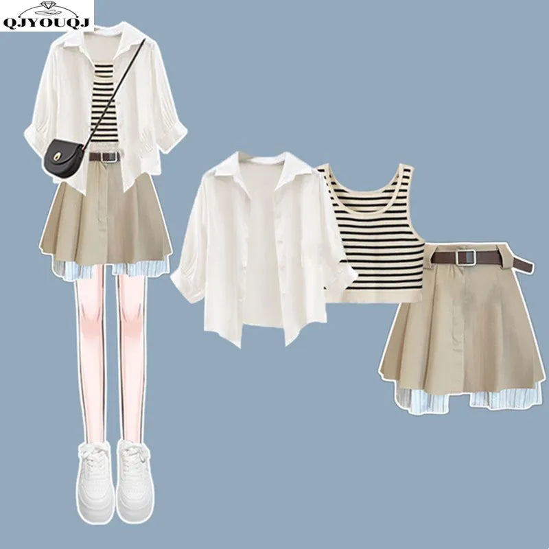 Spring-Summer Wear Set Fashion Shirt Top Slimming Tank Top - Vusy Kawaii Shop