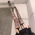 Gothic Bat Long Sexy Fishnet Stockings Women Harajuku