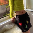 Design A-Line Summer Retro Color Butterfly Embroidery Spice