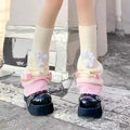 Cute Bow Ball Calf Cover Lolita Japanese Knitted Socks