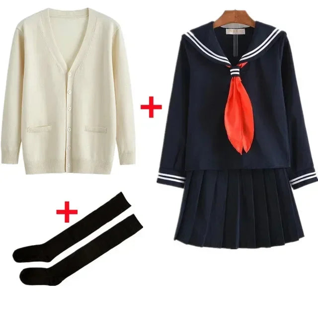 Himiko Toga cosplay set with cardigan, navy uniform and knee socks