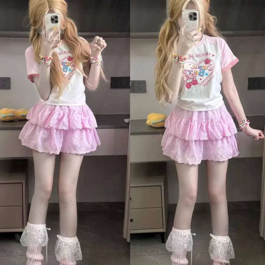 Sweet Lolita Style 2 Piece Sets Outfits Cartoon Bunny Bear - Vusy Kawaii Shop
