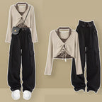 Girls Spring Autumn Fashion Two Piece Long Sleeve Top - Vusy Kawaii Shop