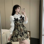 Lolita Style Sweet Blouse and Mini Sling Dress Two Piece Set - Vusy Kawaii Shop