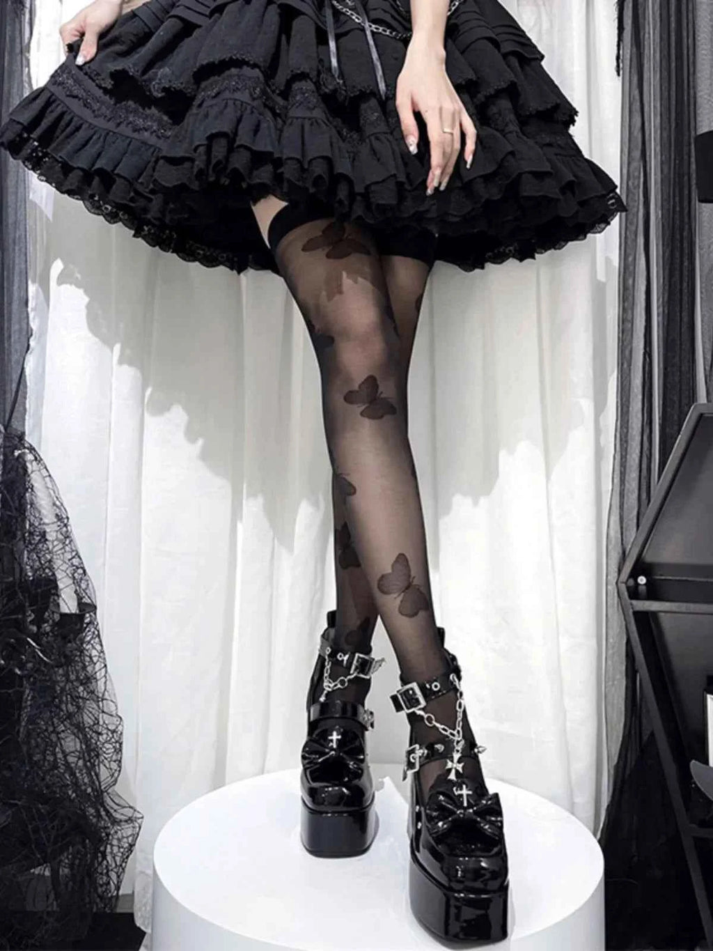 Punkcat Original Punk Style Lolita High Heels Subculture Design Niche Spicy Girl Y2k Shoes Japanese Vintage Gothic High Heels