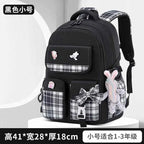 New Spine Protection Primary School Students Girls Checkered Backpack with Large Capacity Lightweight Waterproof Children's Bag