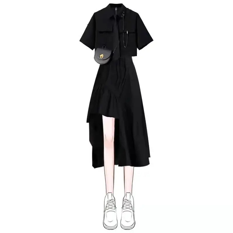 Summer in Fashion Irregular Dress Matching Set Korean - Vusy Kawaii Shop