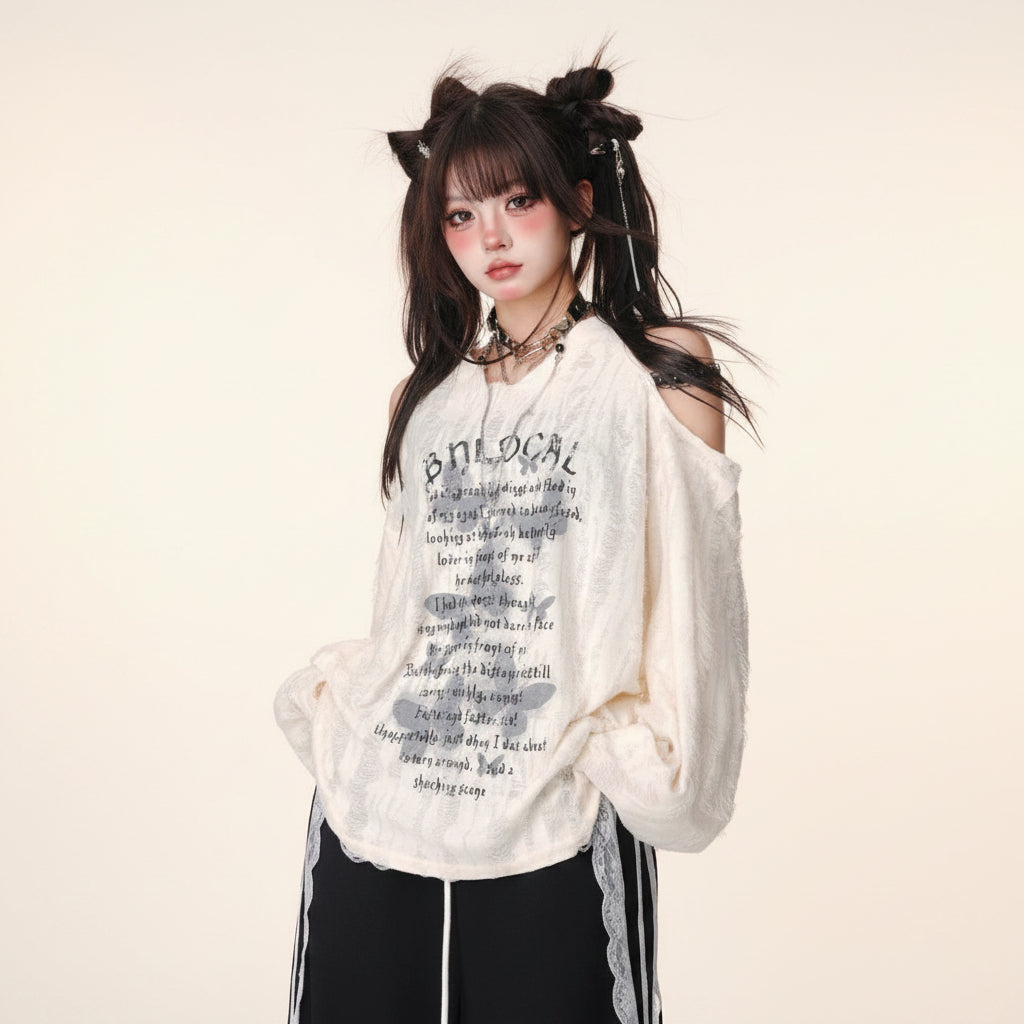 Aesthetic Sexy Off Shoulder Fairy Tops Streetwear Butterfly - Vusy Kawaii Shop
