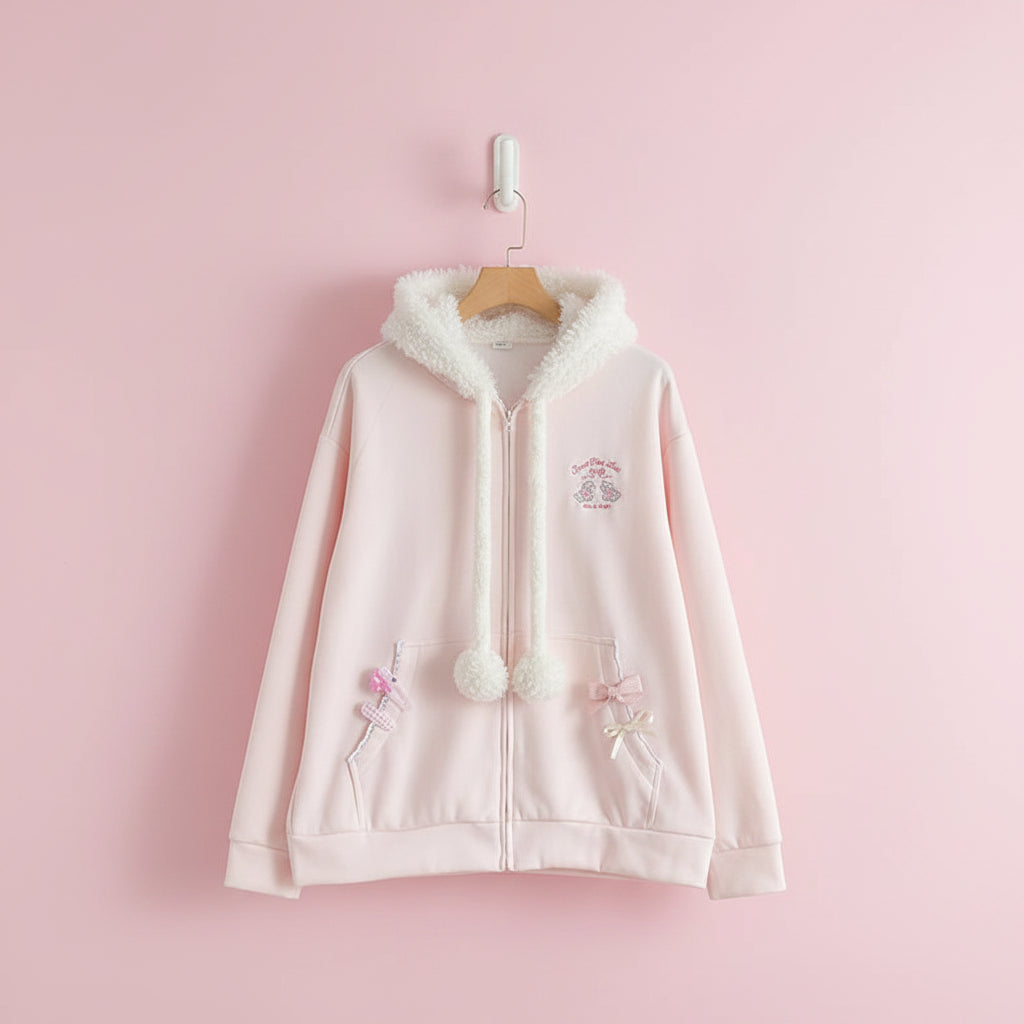 Japanese Kawaii Print Hooded Coats Women Sweatshirts - Vusy Kawaii Shop