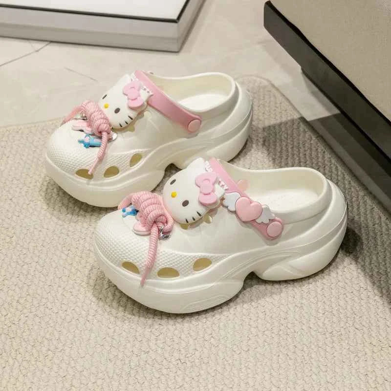 Cute Hello Kitty Sandals Women Eva Slippers Sanrioed Kawaii Anime Summer Girls Female Summer Beach Outside Anti-Slip Sandals