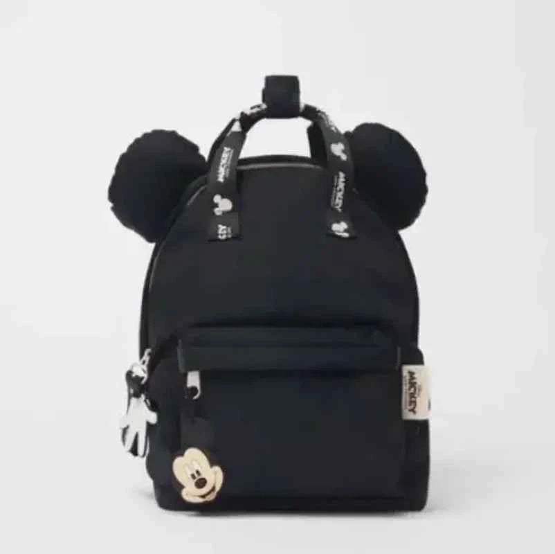 Disney New Mickey Cartoon Fashion Backpack Women's Minnie Canvas School Bag Boys and Girls Fashion Large Capacity Backpack