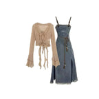 Spring-Summer Dress Matching Set Korean Elegant Vintage Long - Vusy Kawaii Shop