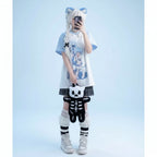 Japanese Woman Clothing with Removable Sleeve T-Shirts Short - Vusy Kawaii Shop