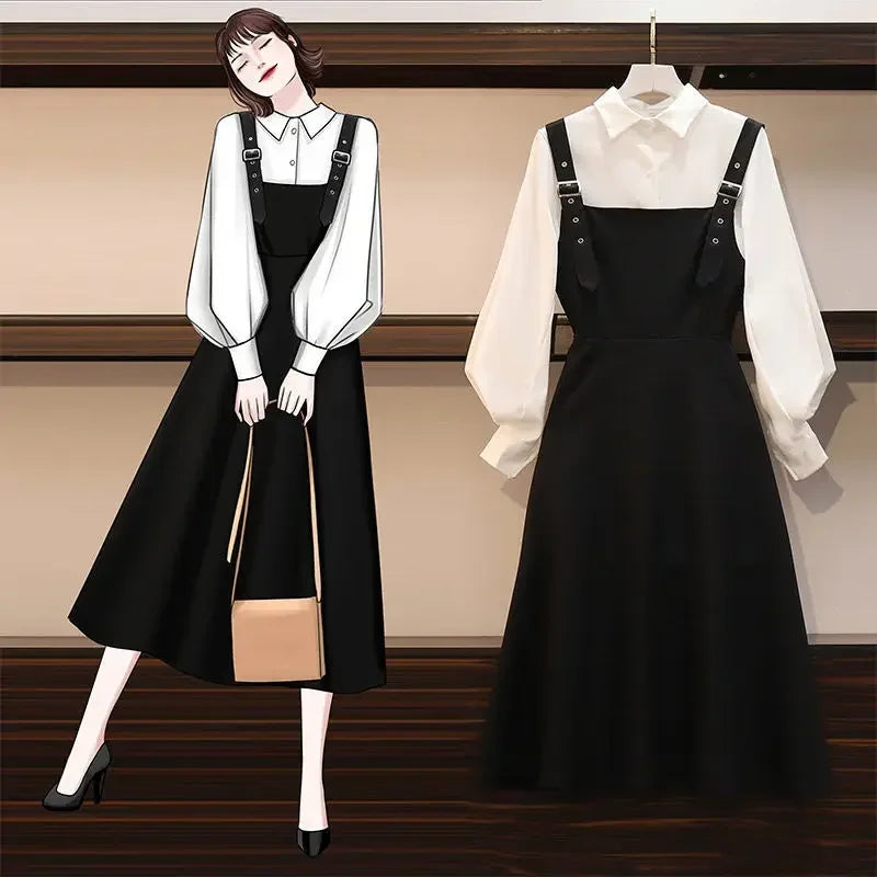 Set Spring and Autumn Suit Women Fashion Shirt and Dress - Vusy Kawaii Shop