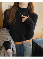 Thermal Knitted Shirt Retro Red Turtleneck Sweater - Vusy Kawaii Shop