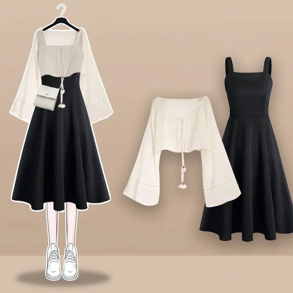 Spring Summer Matching Set Fashion Shirt Top and Suspender - Vusy Kawaii Shop