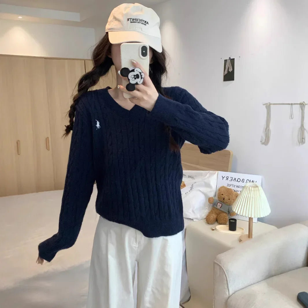 Loose Long Sleeve Knitted Sweater Autumn Winter Inner Wear - Vusy Kawaii Shop