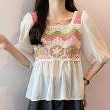 
Pink green top