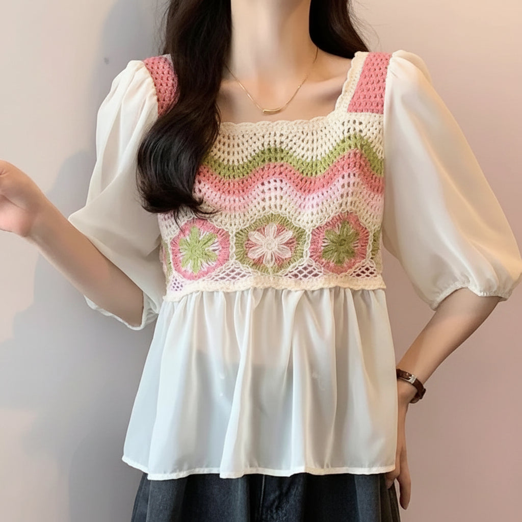 Summer Set Small Fresh Outfit Korean Style Western-Style Top - Vusy Kawaii Shop