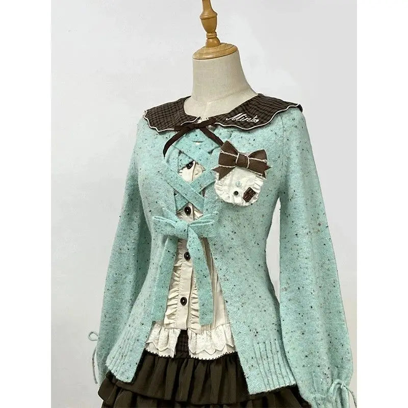 Fairycore Japanese E-Girls Dress Sets Cross Lace-Up Slim Fit - Vusy Kawaii Shop