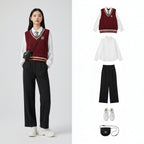 Three-piece Preppy Vest Suits Early Spring Student Vest - Vusy Kawaii Shop