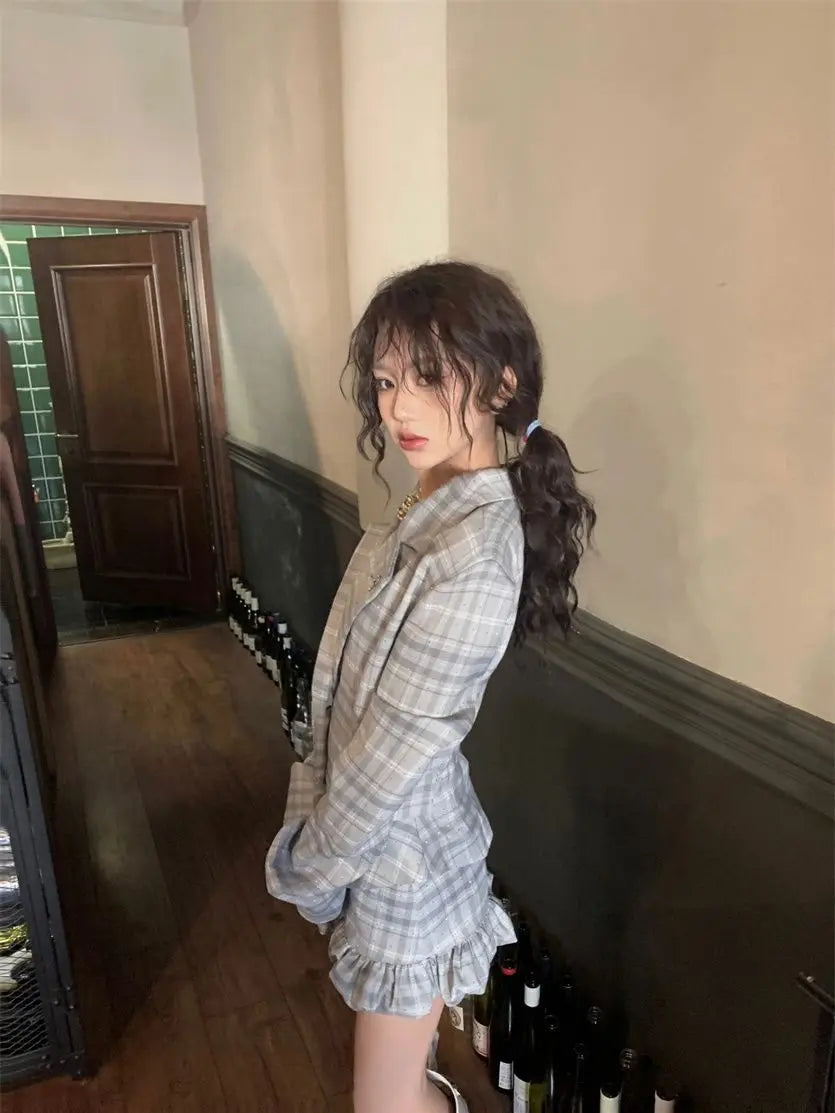 Academy Style High End Girl Plaid Suit Coat Winter - Vusy Kawaii Shop