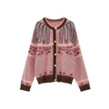 Pink Fel Island Jacquard Sweater Women Clothing