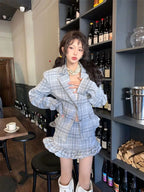 Academy Style High End Girl Plaid Suit Coat Winter - Vusy Kawaii Shop