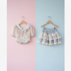 Kawaii Sweet Bow Puff Sleeve Sailor Collar Blouse Patchwork Set