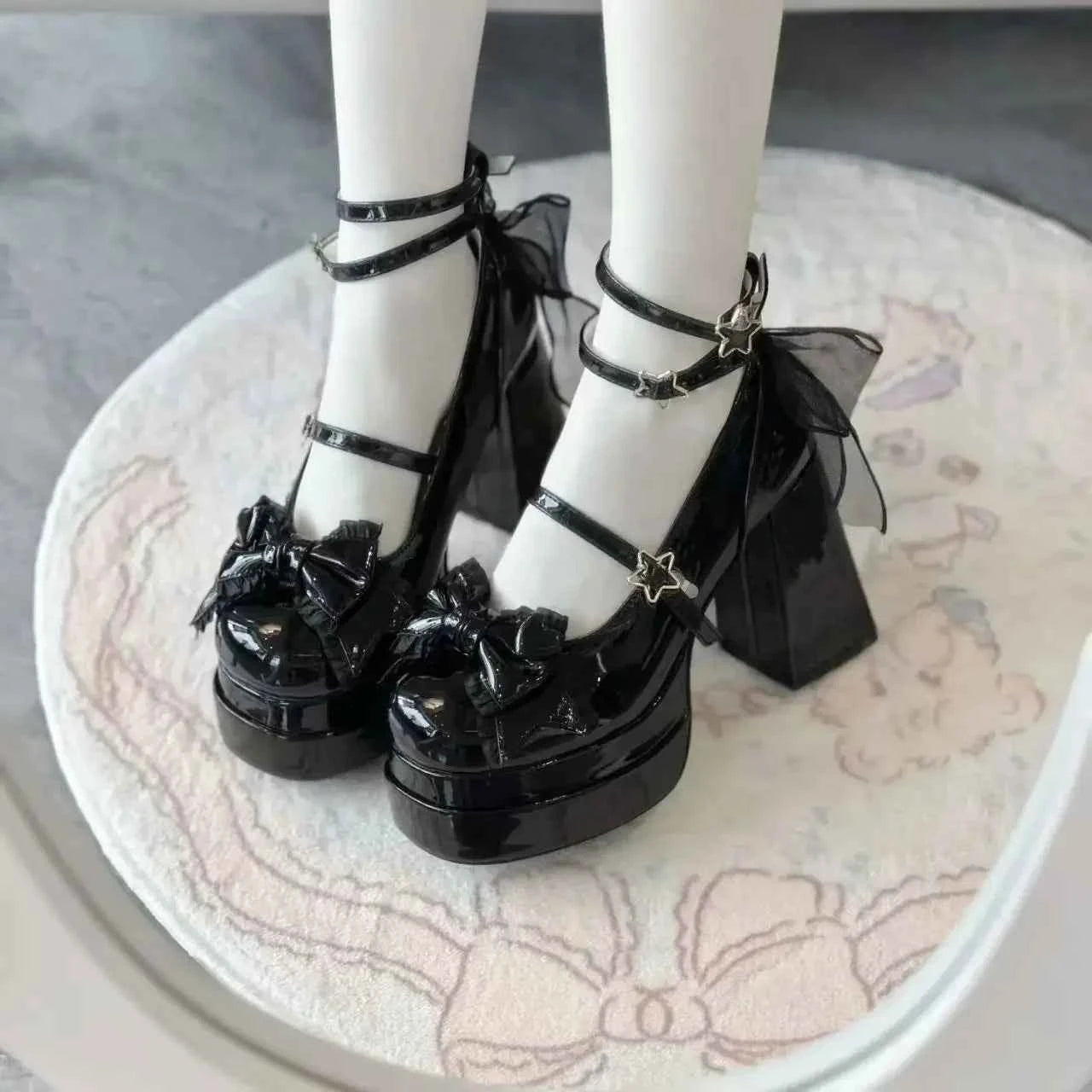 Night Club Platform Women Lolita Pumps Fashion Shallow High Heel Shoes 2025 Spring Autumn Ladies Outdoor Stripper Shoes