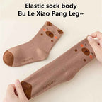 5Pairs Breathable Soft Casual Socks Cartoon Capybara Print Mid-Tube Socks Unisex Autumn Winter Coffee Keep Warm Mid-tube Socks