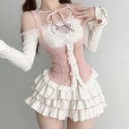 Lolita Sweet Suit Off Shoulder Long Sleeve Tops and Sweet - Vusy Kawaii Shop