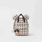 Disney New Mickey Cartoon Fashion Backpack Women's Minnie Canvas School Bag Boys and Girls Fashion Large Capacity Backpack