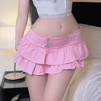 Women Sexy Denim Skirt Nightclub Mini Skirt Pink
